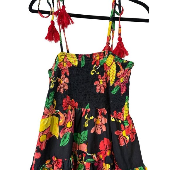 ModaPosa Women's Maxi Length Smocked Bodice Tropical Floral Tiered Dress Size M - Picture 3 of 12